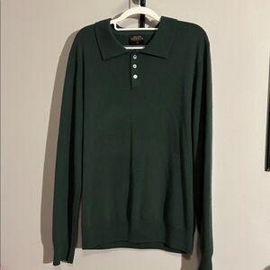 Allen Edmonds Cashmere Polo Sweater Mens Large Green